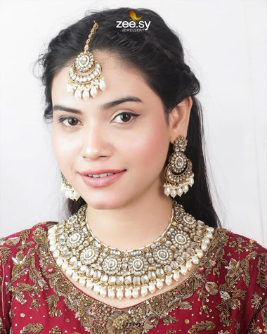 Hoor Bridal Set White Necklace Sets - Zeesy Jewellery Pakistan | Premium Artificial & Imitation Jewellery