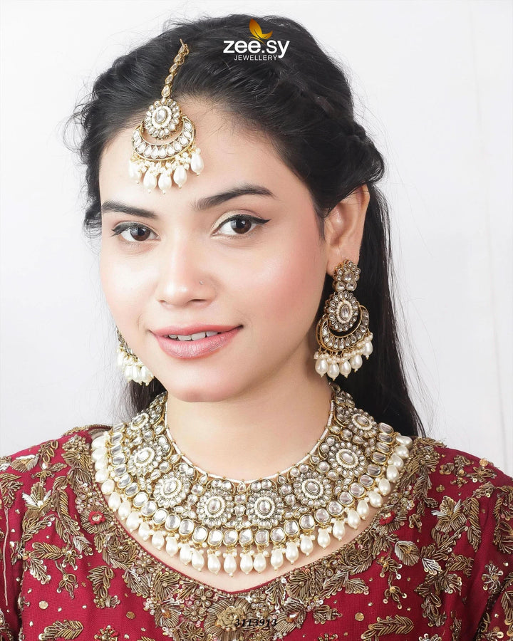 Hoor Bridal Set White Necklace Sets - Zeesy Jewellery Pakistan | Premium Artificial & Imitation Jewellery