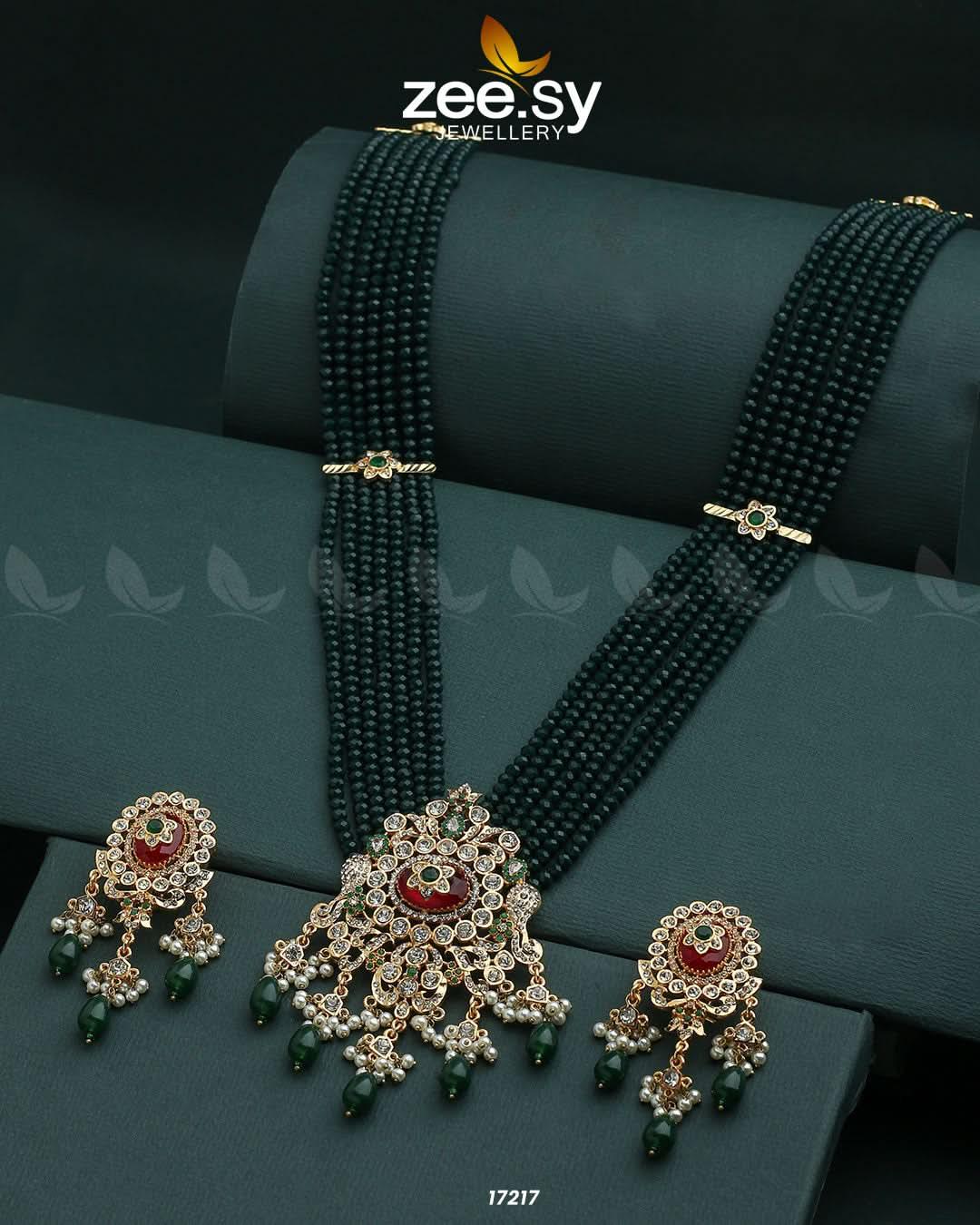 MALLA NECKLACE-0972 Green Necklace Sets - Zeesy Jewellery Pakistan | Premium Artificial & Imitation Jewellery