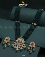 MALLA NECKLACE-0972 Green Necklace Sets - Zeesy Jewellery Pakistan | Premium Artificial & Imitation Jewellery