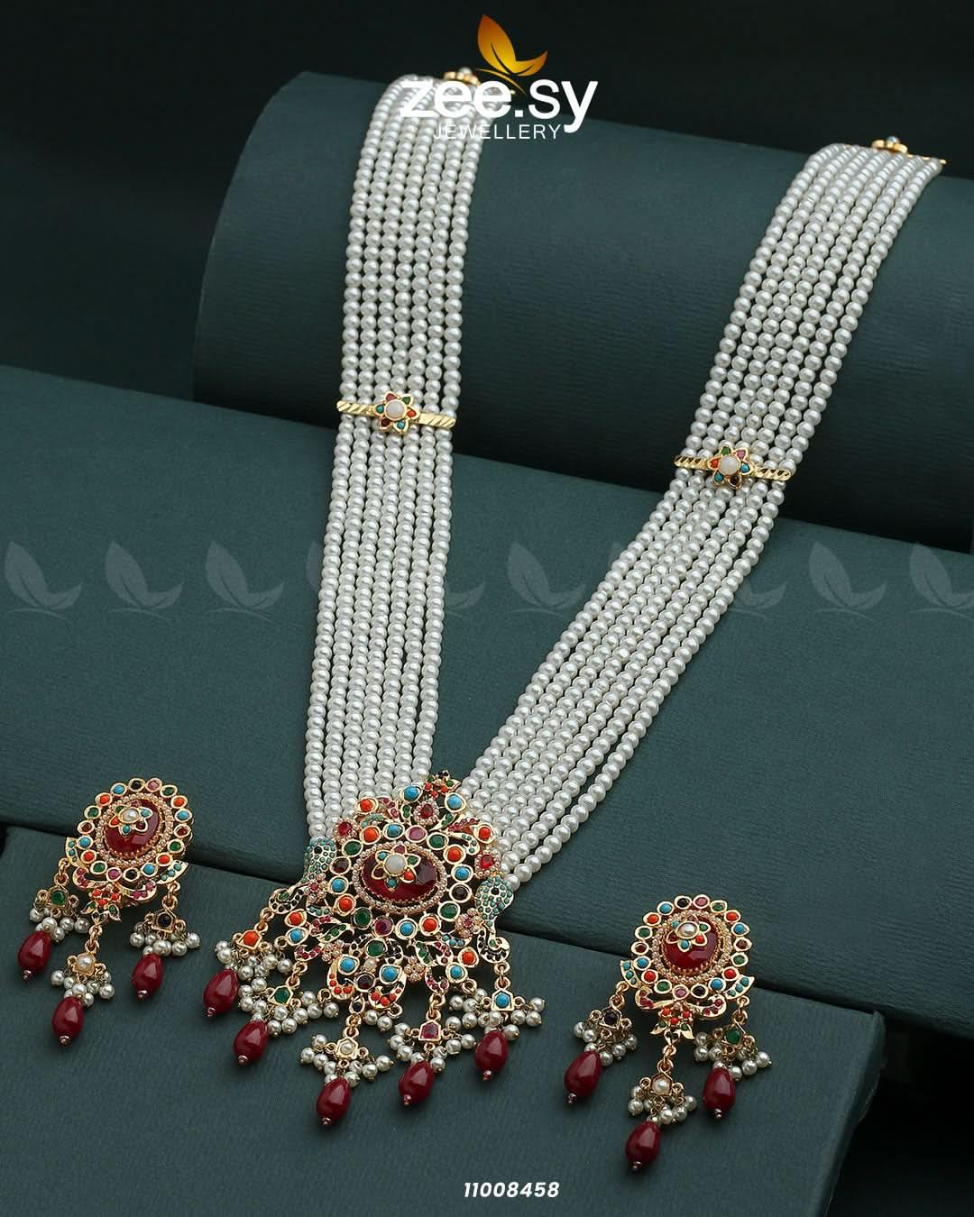 MALLA NECKLACE-0972 White Necklace Sets - Zeesy Jewellery Pakistan | Premium Artificial & Imitation Jewellery