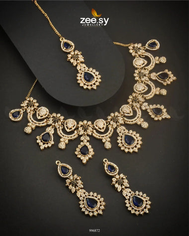 Marigold Necklace set Blue Necklace Sets - Zeesy Jewellery Pakistan | Premium Artificial & Imitation Jewellery