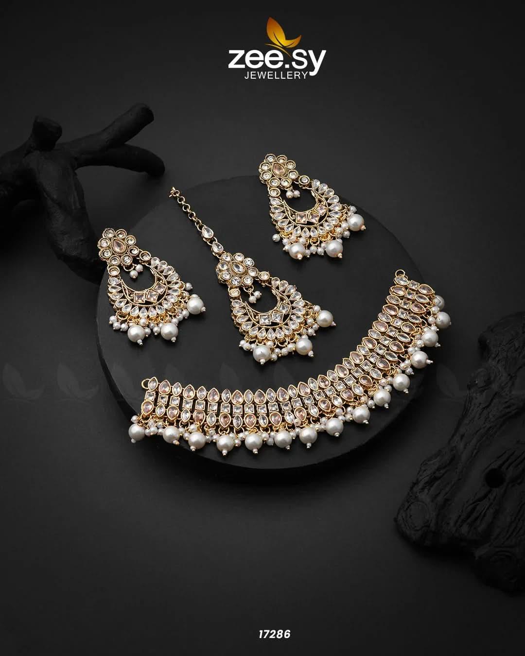 Minecraft Necklace Set Champagne Necklace Sets - Zeesy Jewellery Pakistan | Premium Artificial & Imitation Jewellery