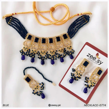 NECKLACE-0774 Blue Necklace Sets - Zeesy Jewellery Pakistan | Premium Artificial & Imitation Jewellery