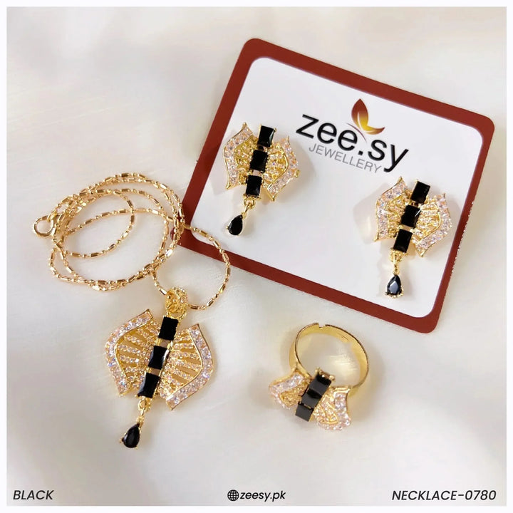 Necklace-0780 Black Necklace Sets - Zeesy Jewellery Pakistan | Premium Artificial & Imitation Jewellery