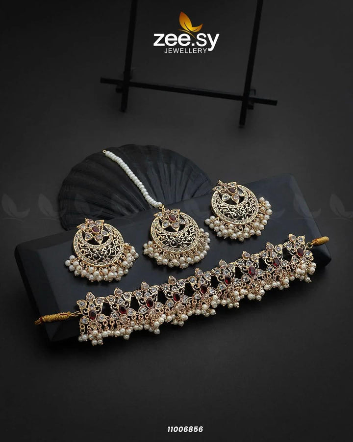 NECKLACE-0920 Red Necklace Sets - Zeesy Jewellery Pakistan | Premium Artificial & Imitation Jewellery