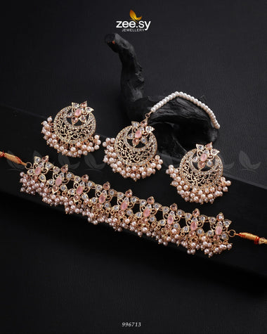 NECKLACE-0920 Mint Pink Necklace Sets - Zeesy Jewellery Pakistan | Premium Artificial & Imitation Jewellery