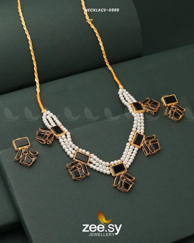 NECKLACE-0999 Black Necklace Sets - Zeesy Jewellery Pakistan | Premium Artificial & Imitation Jewellery