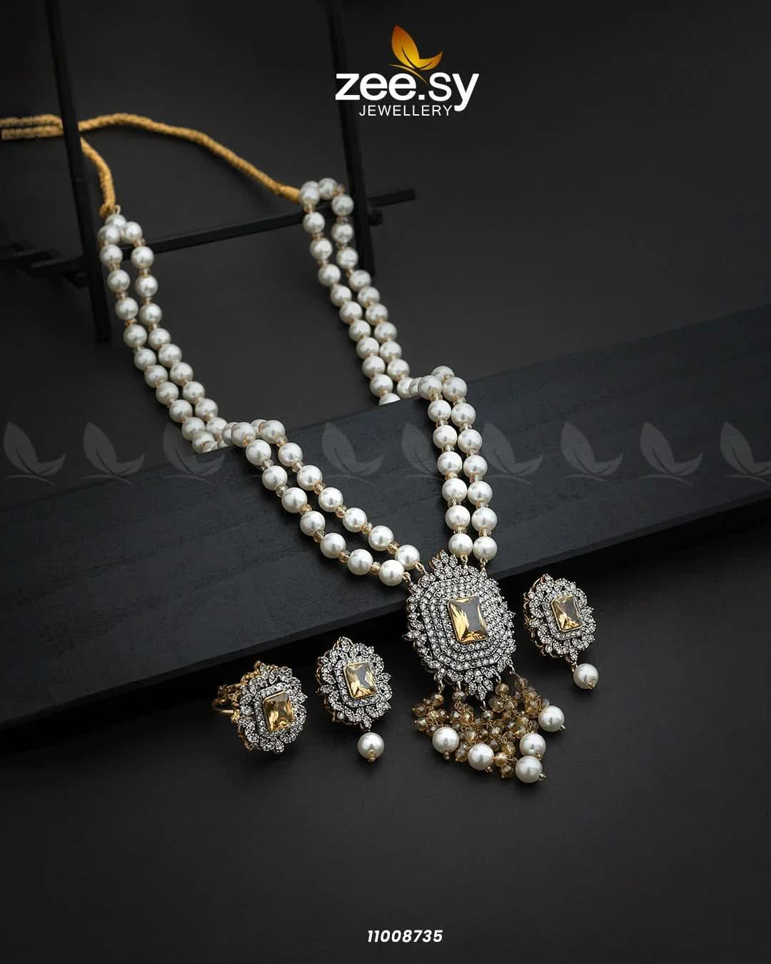 NECKLACE-1008 Champagne Necklace Sets - Zeesy Jewellery Pakistan | Premium Artificial & Imitation Jewellery