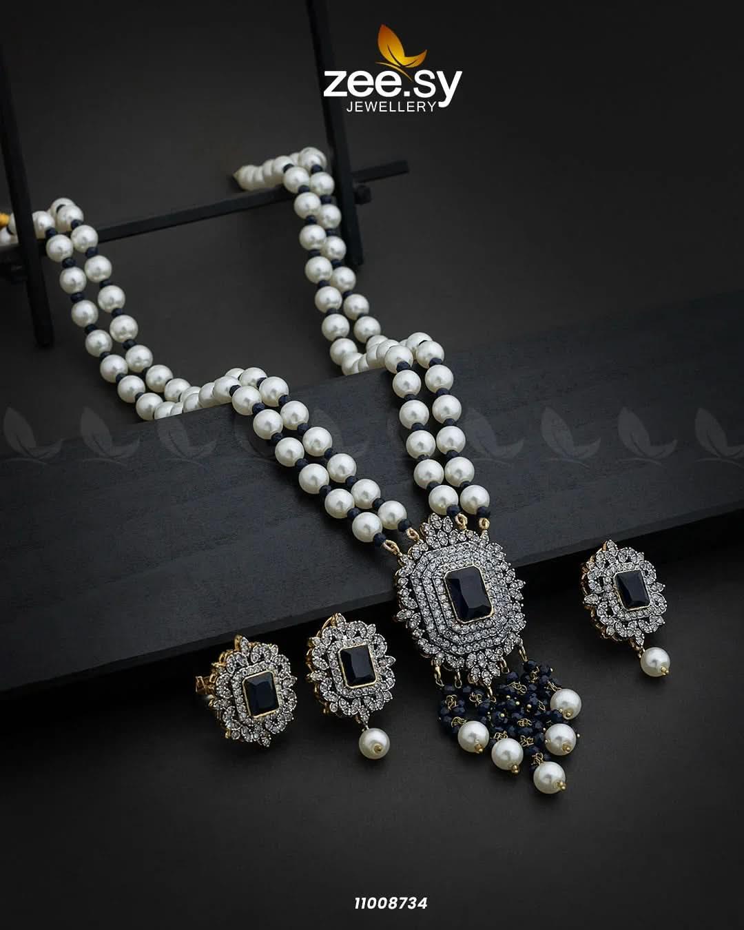 NECKLACE-1008 Blue Necklace Sets - Zeesy Jewellery Pakistan | Premium Artificial & Imitation Jewellery