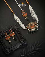 Stokesia Choker Set Emerald Green Necklace Sets - Zeesy Jewellery Pakistan | Premium Artificial & Imitation Jewellery