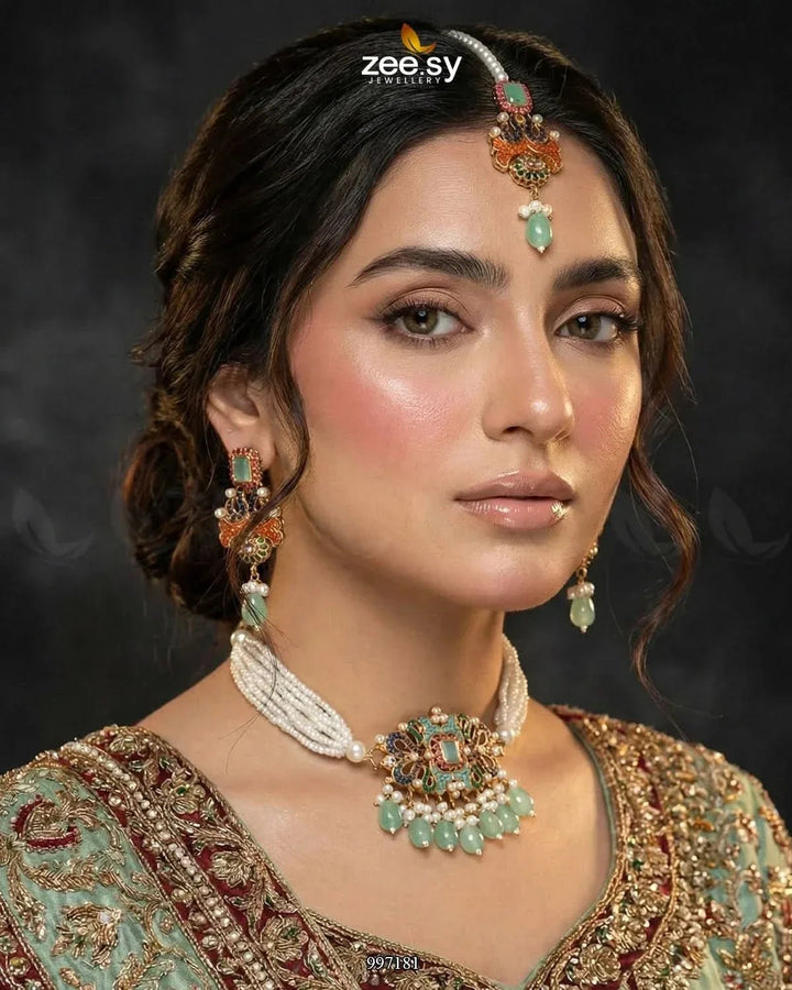 Stokesia Choker Set Necklace Sets - Zeesy Jewellery Pakistan | Premium Artificial & Imitation Jewellery