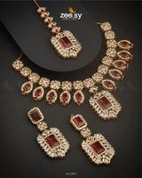 Wave Necklace Set Red Necklace Sets - Zeesy Jewellery Pakistan | Premium Artificial & Imitation Jewellery