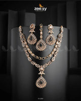 Zinnia Necklace Sets Golden Black Necklace Sets - Zeesy Jewellery Pakistan | Premium Artificial & Imitation Jewellery