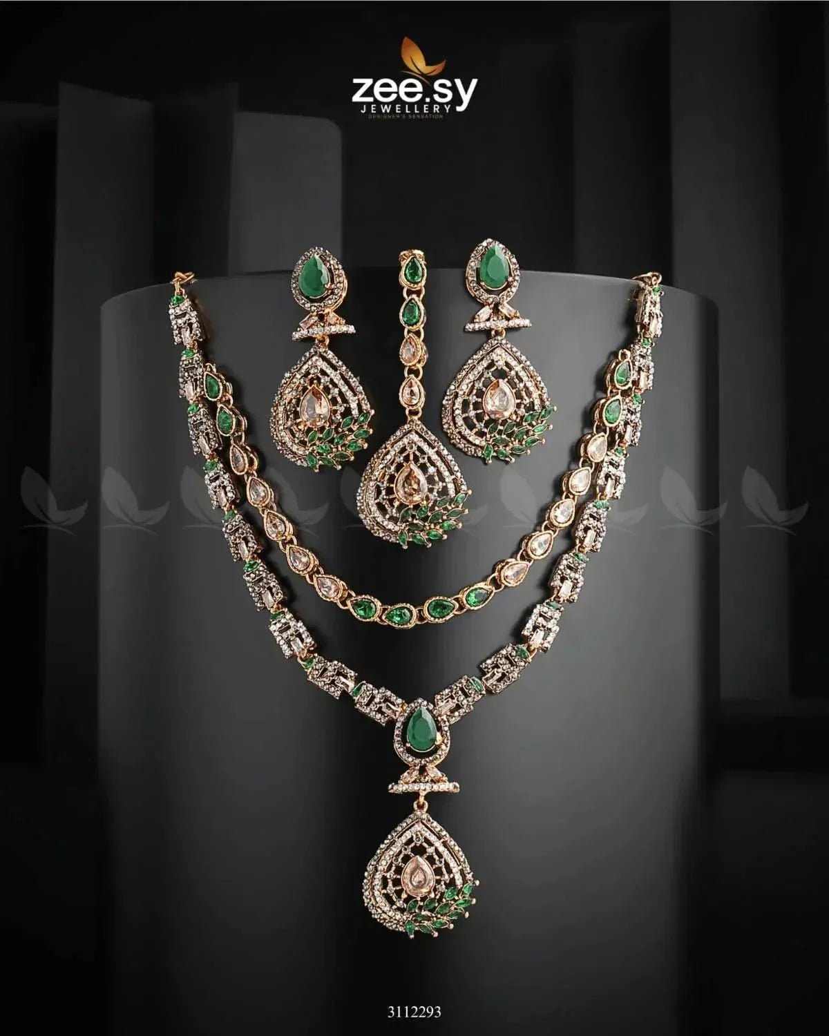 Zinnia Necklace Sets Green Necklace Sets - Zeesy Jewellery Pakistan | Premium Artificial & Imitation Jewellery