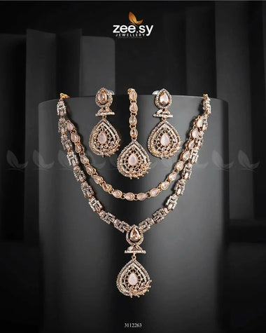 Zinnia Necklace Sets Mint pink Necklace Sets - Zeesy Jewellery Pakistan | Premium Artificial & Imitation Jewellery