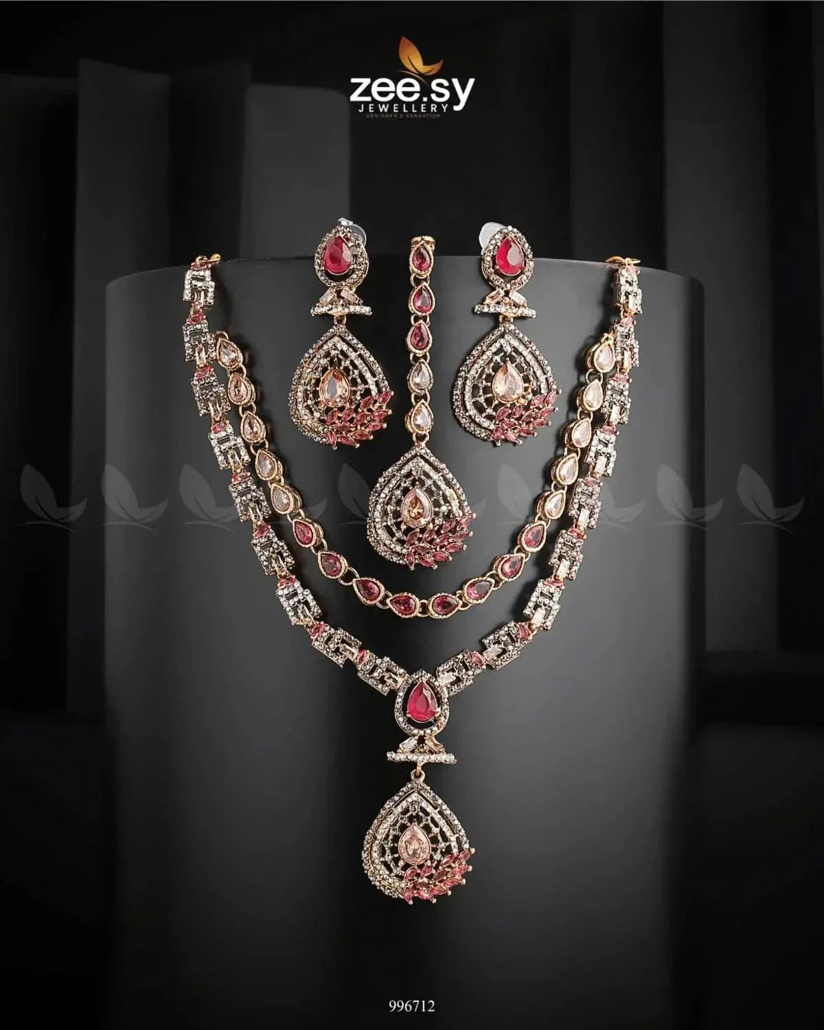 Zinnia Necklace Sets Fuchsia Necklace Sets - Zeesy Jewellery Pakistan | Premium Artificial & Imitation Jewellery