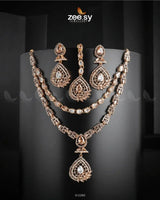 Zinnia Necklace Sets Champagne Necklace Sets - Zeesy Jewellery Pakistan | Premium Artificial & Imitation Jewellery