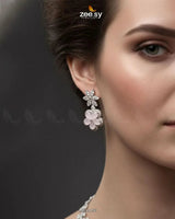 Floral Cubic Stone Necklace Set Necklace Sets - Zeesy Jewellery Pakistan | Premium Artificial & Imitation Jewellery