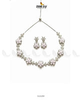 Floral Cubic Stone Necklace Set Necklace Sets - Zeesy Jewellery Pakistan | Premium Artificial & Imitation Jewellery