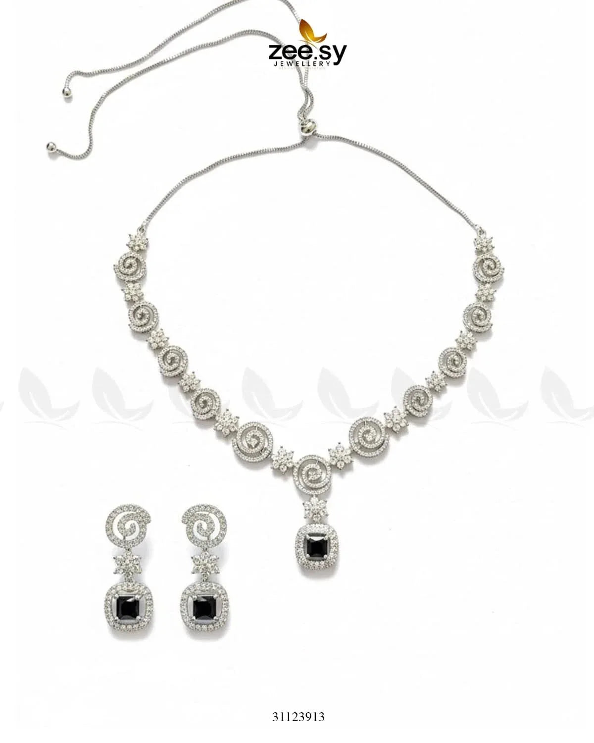 Opulent Vestige Crystal Necklace Set Necklace Sets - Zeesy Jewellery Pakistan | Premium Artificial & Imitation Jewellery