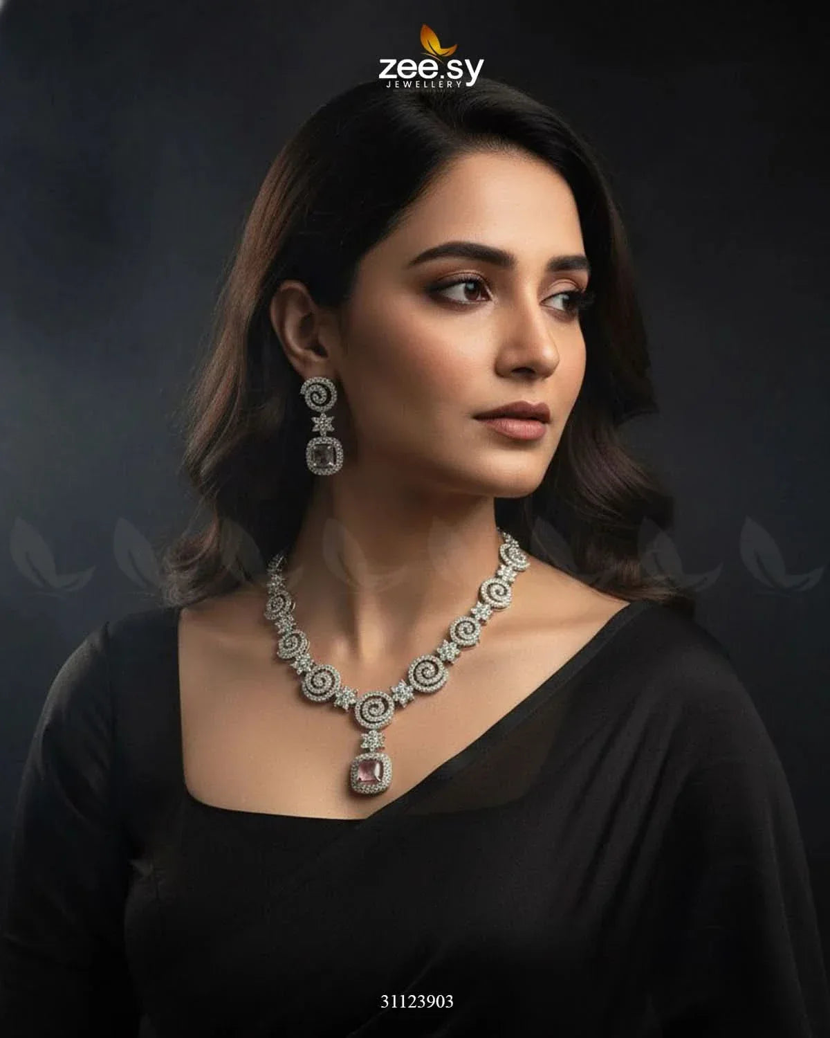 Opulent Vestige Crystal Necklace Set Necklace Sets - Zeesy Jewellery Pakistan | Premium Artificial & Imitation Jewellery