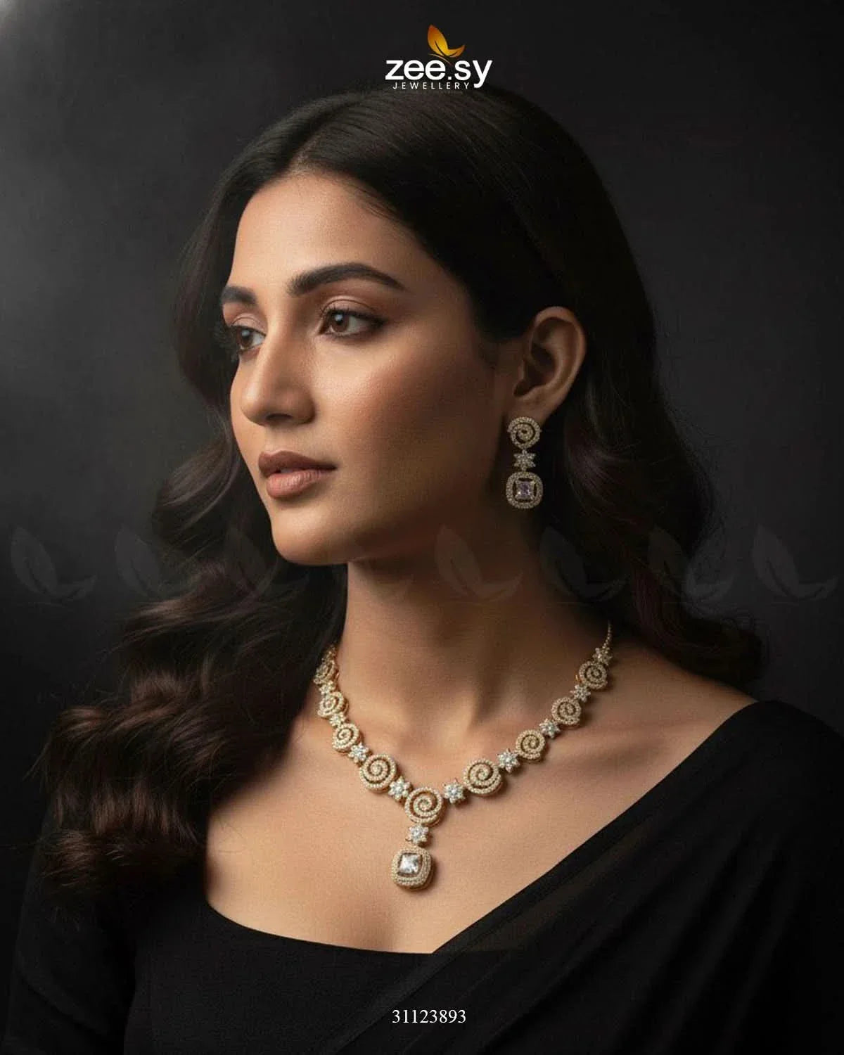 Opulent Vestige Crystal Necklace Set Necklace Sets - Zeesy Jewellery Pakistan | Premium Artificial & Imitation Jewellery