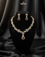 Opulent Vestige Crystal Necklace Set Necklace Sets - Zeesy Jewellery Pakistan | Premium Artificial & Imitation Jewellery