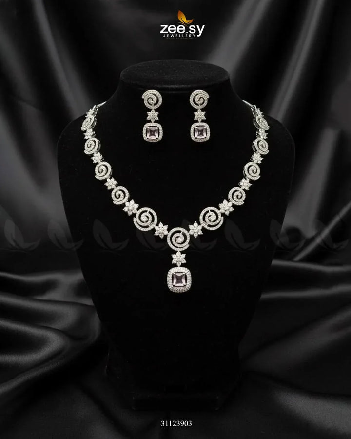 Opulent Vestige Crystal Necklace Set Necklace Sets - Zeesy Jewellery Pakistan | Premium Artificial & Imitation Jewellery