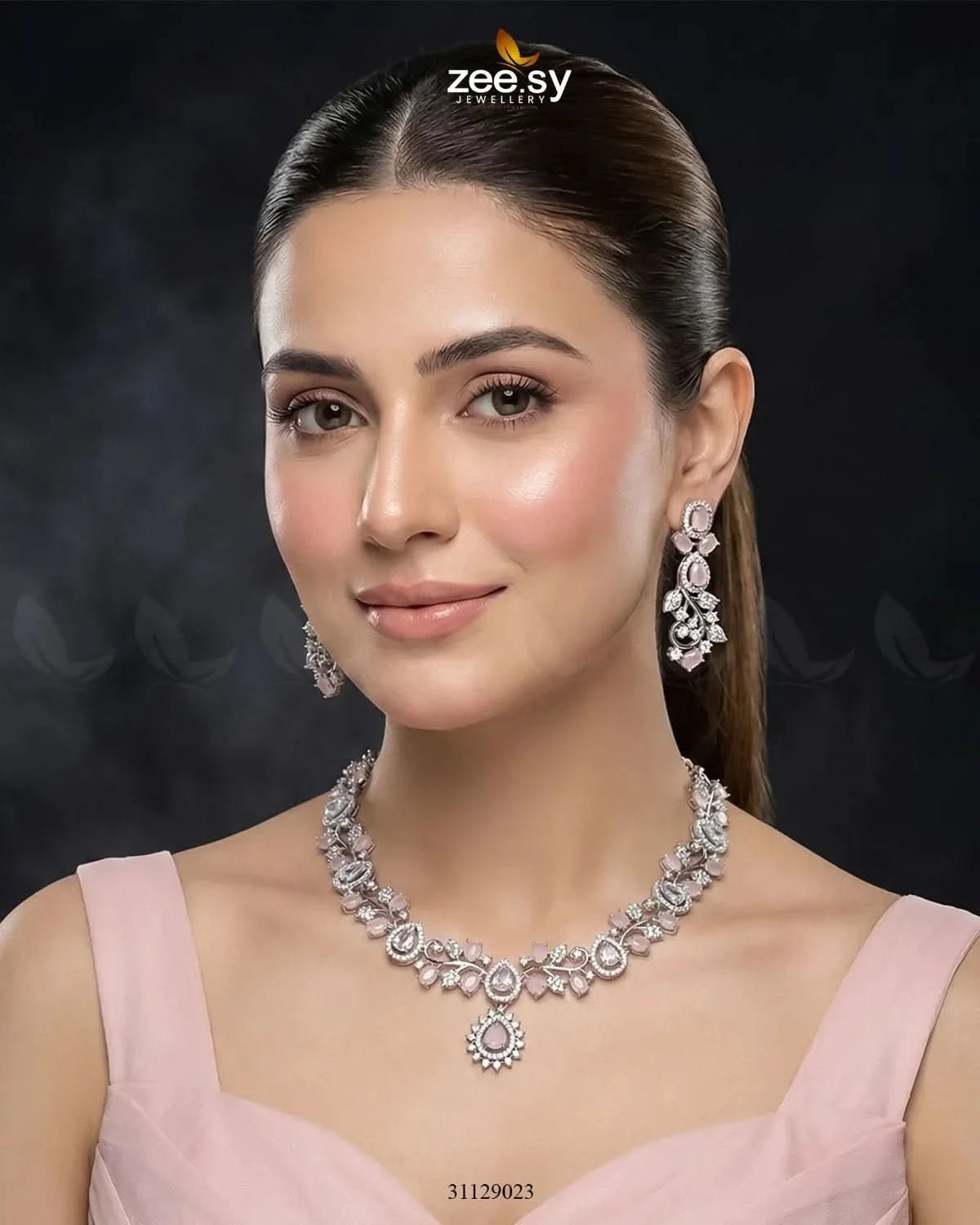 Silver Blossom Vine Necklace Set Necklace Sets - Zeesy Jewellery Pakistan | Premium Artificial & Imitation Jewellery