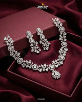 Silver Blossom Vine Necklace Set Necklace Sets - Zeesy Jewellery Pakistan | Premium Artificial & Imitation Jewellery