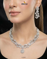 Silver Blossom Vine Necklace Set Necklace Sets - Zeesy Jewellery Pakistan | Premium Artificial & Imitation Jewellery