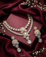 Blush Bold Diamond Necklace Set Necklace Sets - Zeesy Jewellery Pakistan | Premium Artificial & Imitation Jewellery