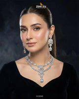 Blush Bold Diamond Necklace Set Necklace Sets - Zeesy Jewellery Pakistan | Premium Artificial & Imitation Jewellery