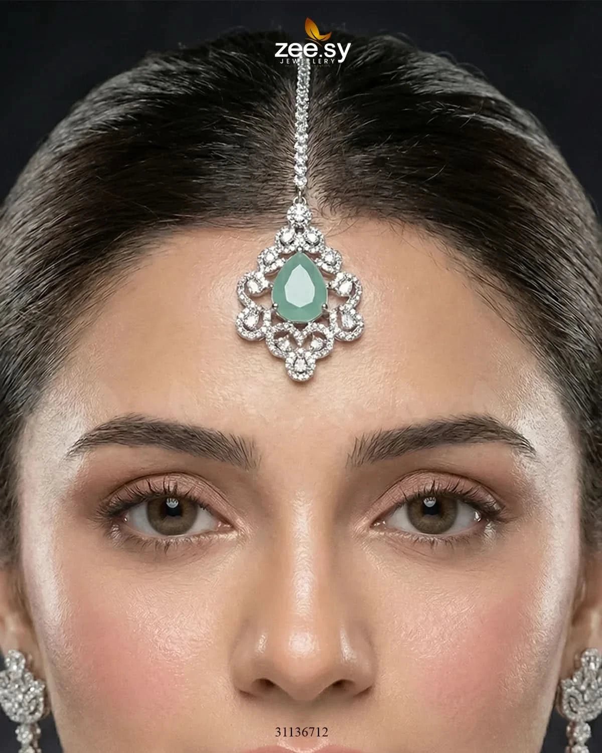 Silver Crystal Pave Necklace Set Necklace Sets - Zeesy Jewellery Pakistan | Premium Artificial & Imitation Jewellery