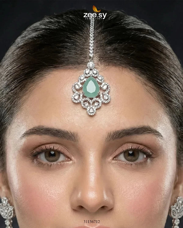 Silver Crystal Pave Necklace Set Necklace Sets - Zeesy Jewellery Pakistan | Premium Artificial & Imitation Jewellery