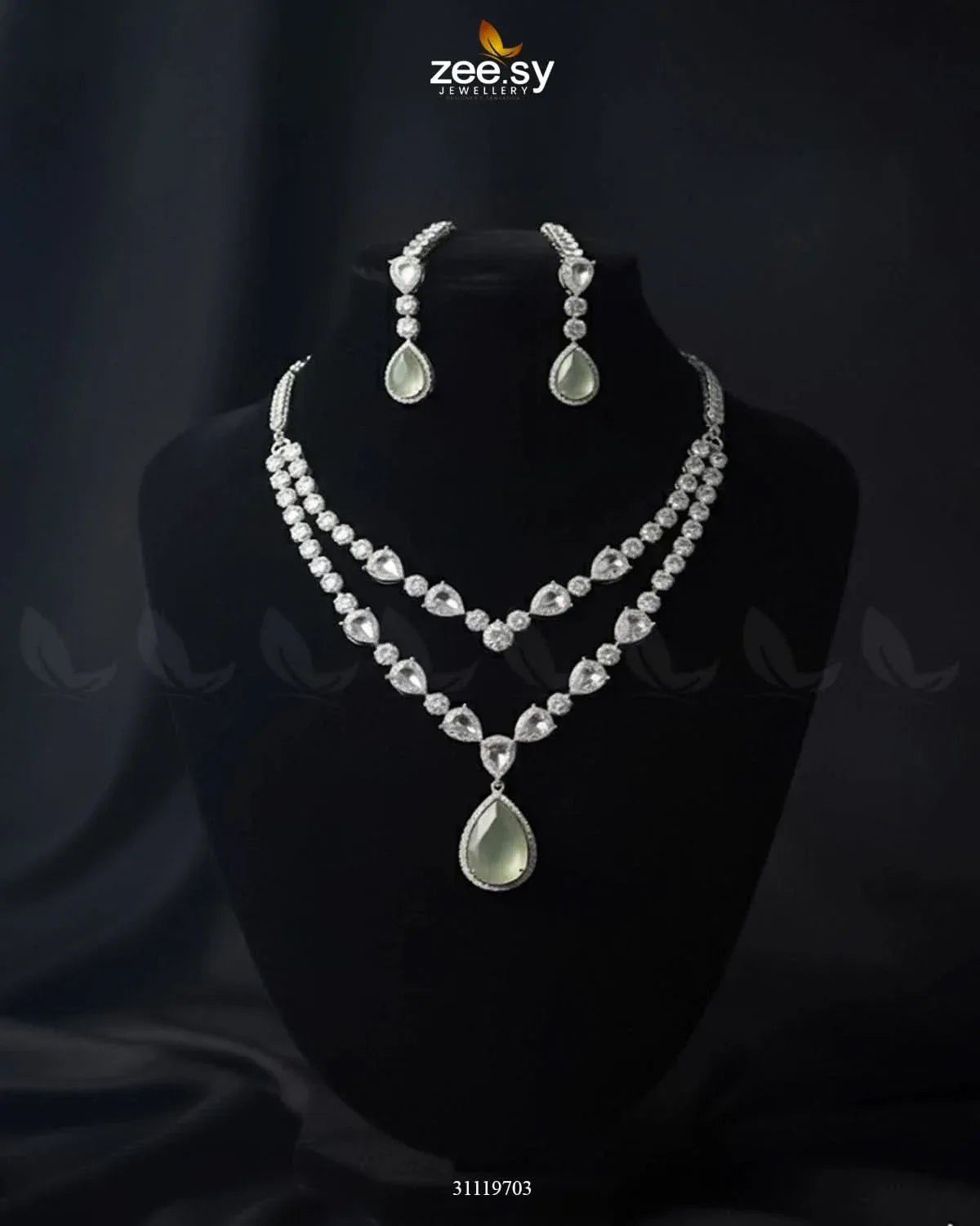 Interlock Traditional Necklace Set Necklace Sets - Zeesy Jewellery Pakistan | Premium Artificial & Imitation Jewellery