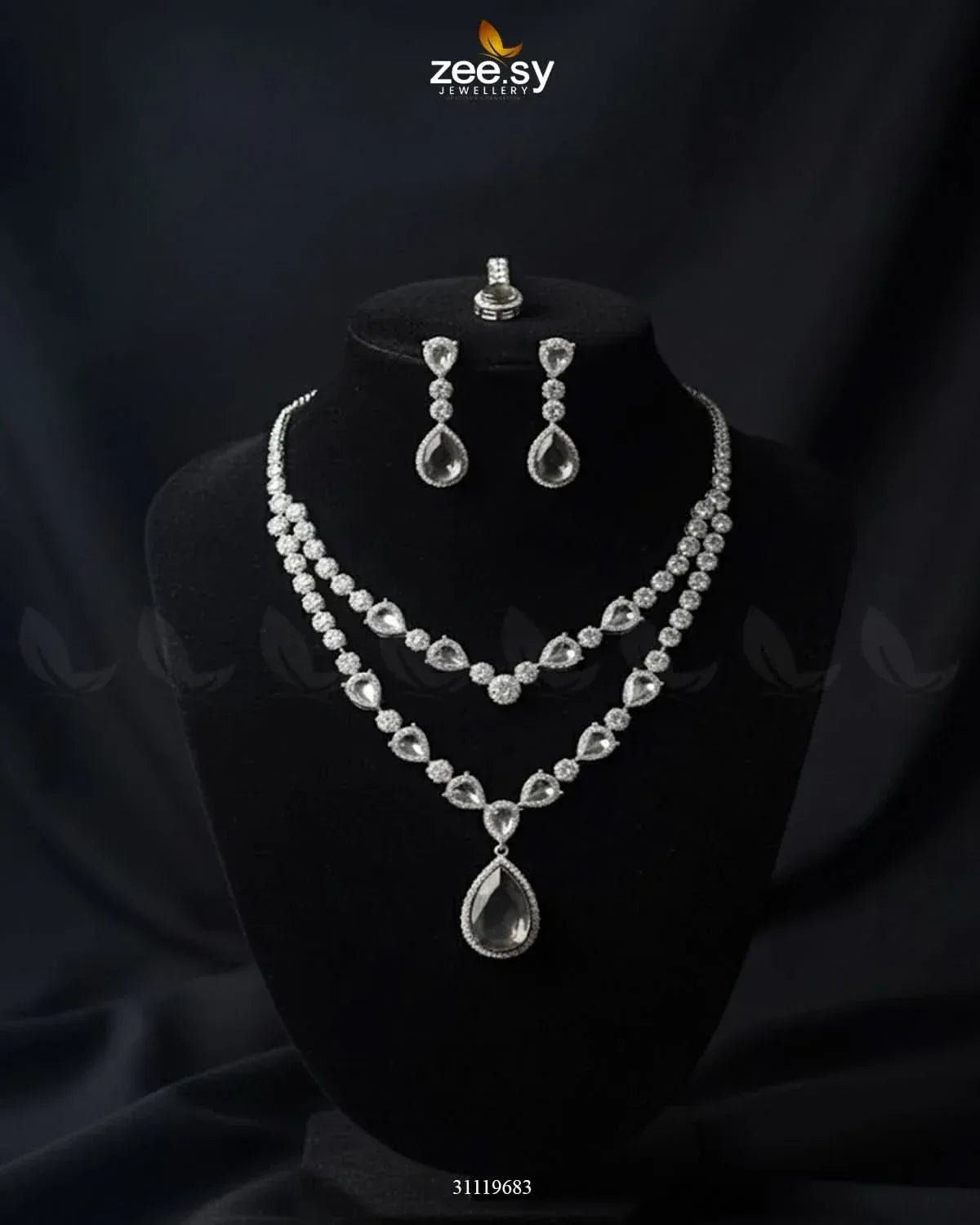 Interlock Traditional Necklace Set Necklace Sets - Zeesy Jewellery Pakistan | Premium Artificial & Imitation Jewellery