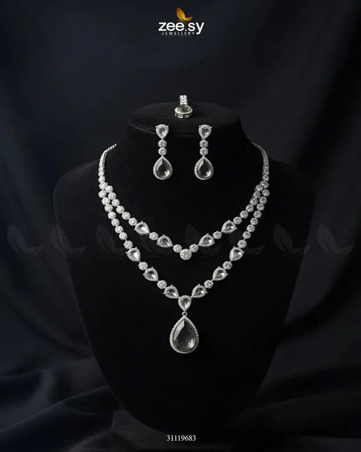 Interlock Traditional Necklace Set Necklace Sets - Zeesy Jewellery Pakistan | Premium Artificial & Imitation Jewellery