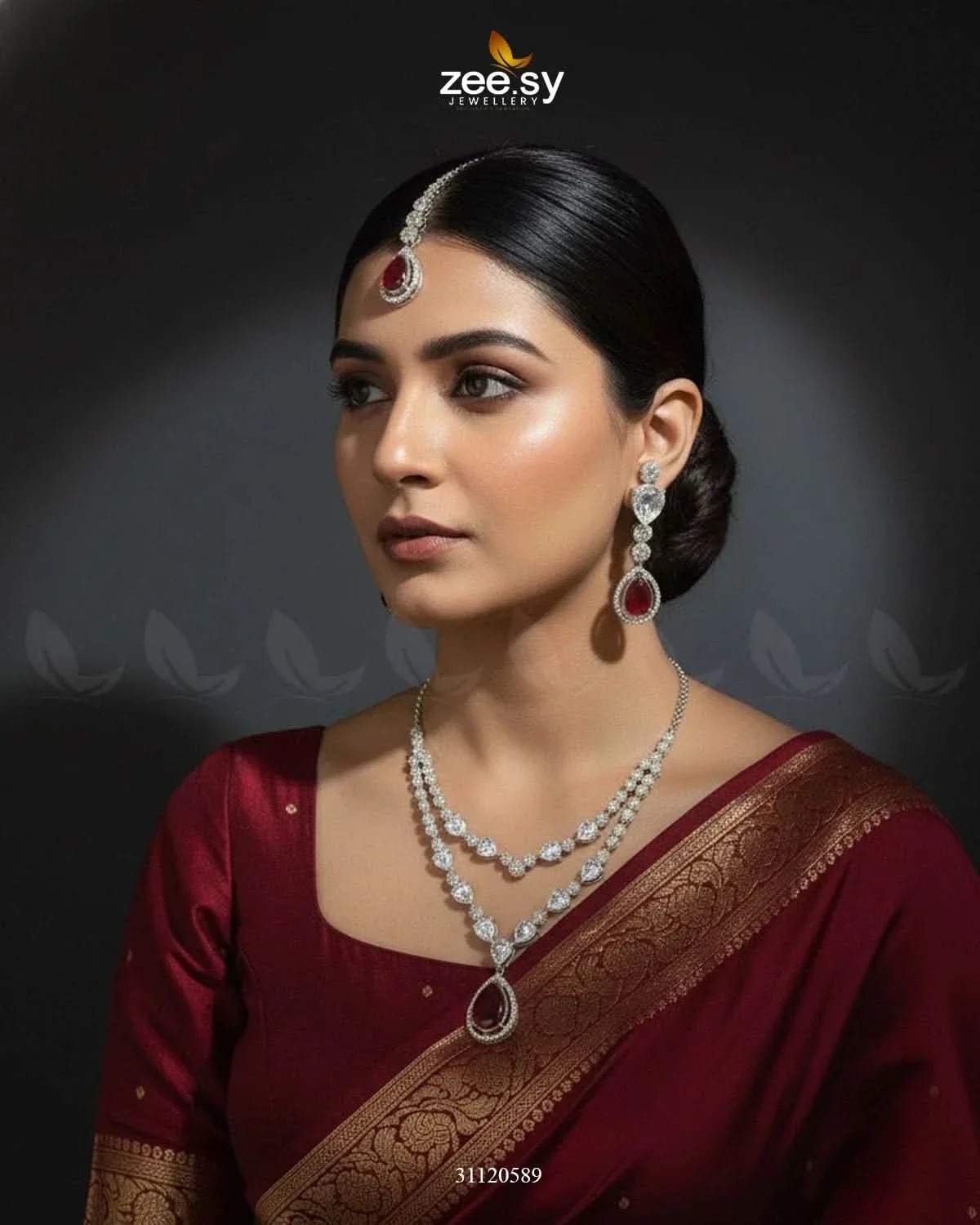 Interlock Traditional Necklace Set Necklace Sets - Zeesy Jewellery Pakistan | Premium Artificial & Imitation Jewellery