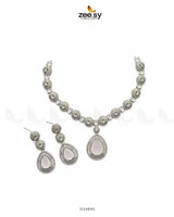Elegant Heart Cluster Necklace Set Necklace Sets - Zeesy Jewellery Pakistan | Premium Artificial & Imitation Jewellery