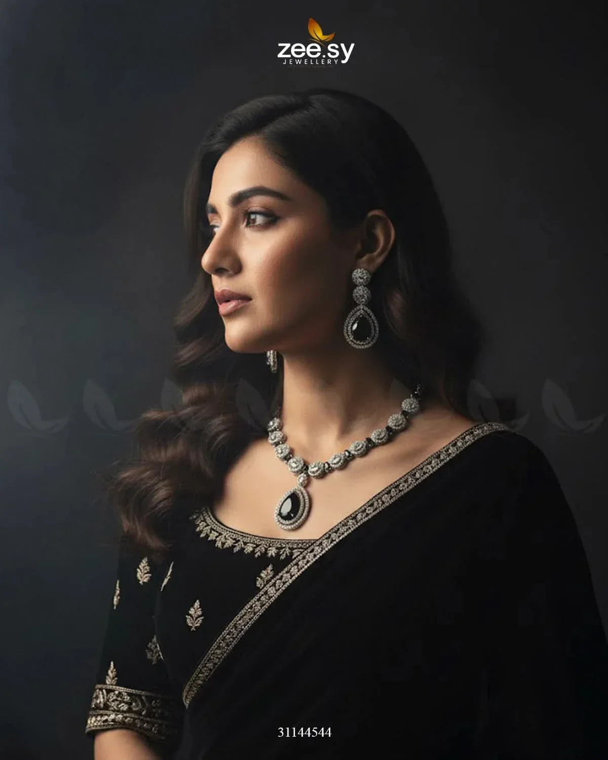Elegant Heart Cluster Necklace Set Necklace Sets - Zeesy Jewellery Pakistan | Premium Artificial & Imitation Jewellery