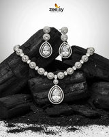 Elegant Heart Cluster Necklace Set Necklace Sets - Zeesy Jewellery Pakistan | Premium Artificial & Imitation Jewellery