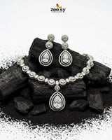 Elegant Heart Cluster Necklace Set Necklace Sets - Zeesy Jewellery Pakistan | Premium Artificial & Imitation Jewellery