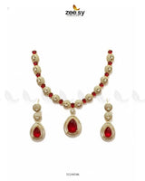 Elegant Heart Cluster Necklace Set Necklace Sets - Zeesy Jewellery Pakistan | Premium Artificial & Imitation Jewellery