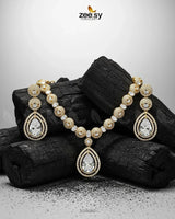 Elegant Heart Cluster Necklace Set Necklace Sets - Zeesy Jewellery Pakistan | Premium Artificial & Imitation Jewellery