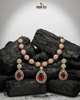 Elegant Heart Cluster Necklace Set Necklace Sets - Zeesy Jewellery Pakistan | Premium Artificial & Imitation Jewellery