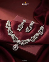 Silver Bold Stone Necklace Set Necklace Sets - Zeesy Jewellery Pakistan | Premium Artificial & Imitation Jewellery