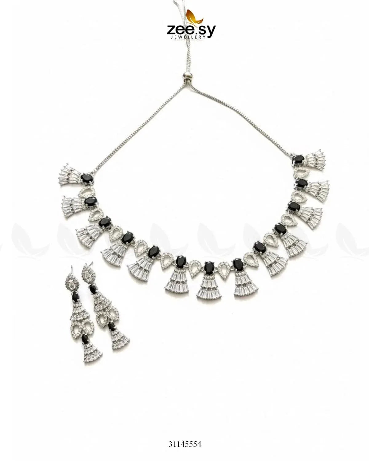 Baguette Fringe Tassel Necklace Set Necklace Sets - Zeesy Jewellery Pakistan | Premium Artificial & Imitation Jewellery