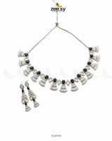 Baguette Fringe Tassel Necklace Set Necklace Sets - Zeesy Jewellery Pakistan | Premium Artificial & Imitation Jewellery
